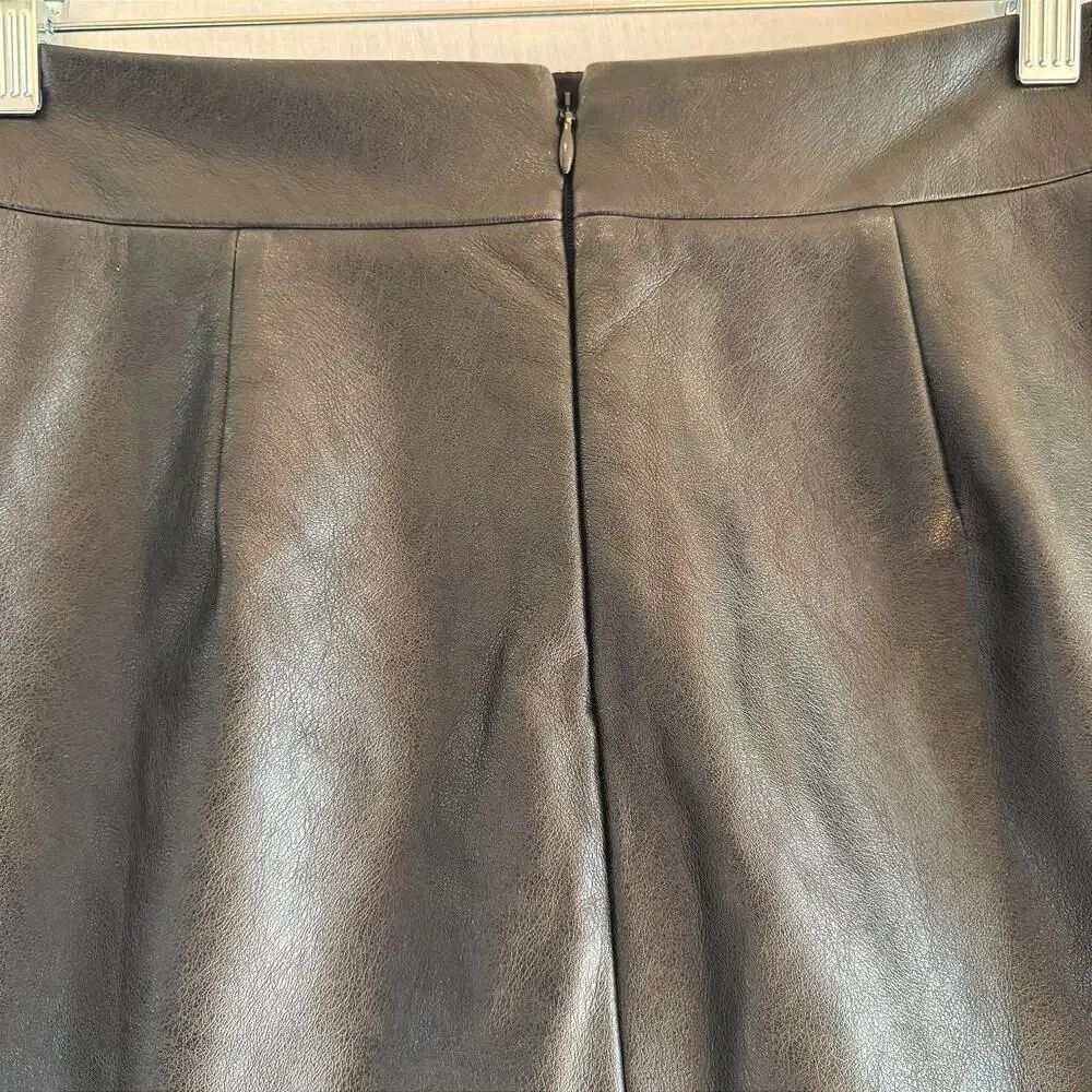 J Crew Black Faux Leather Mini Skirt Size 2 NWT
